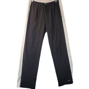 Nike Youth Black Track Pants Running White Stripes M 8-10